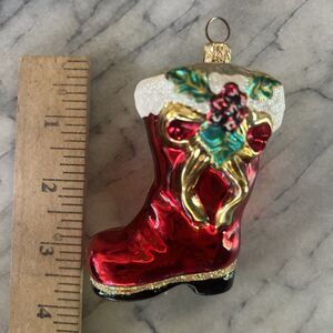 Christopher Radko Blown Glass 3 1/2" Santa Boot Ornament